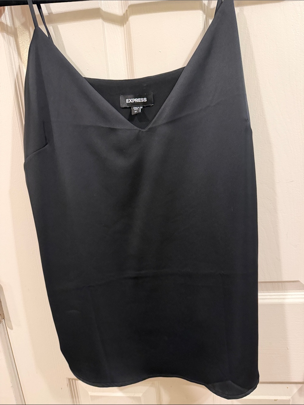 Express Black Satin Slip Cami Top